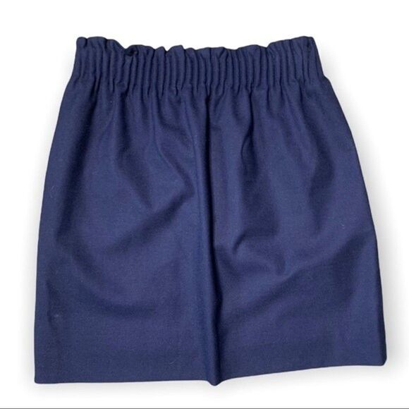 J. Crew Skirt Women’s 00 Blue Paperbag Waist Wool Blend Preppy Office Academia - Picture 2 of 7